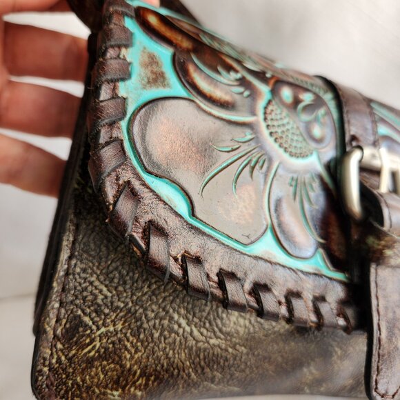 Patricia Nash Italy Leather Lanza Lady Crossbody Bag / Purse /Clutch - Picture 4 of 15